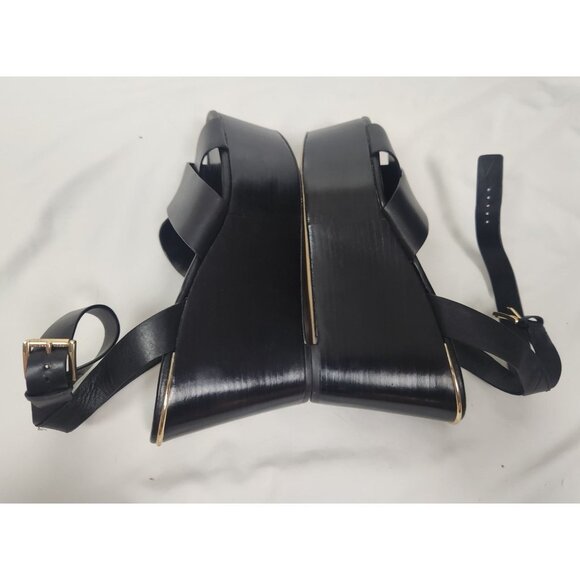 Michael Kors Women's Sz. 10 Black Platform Abbott Leather Sandals - Picture 7 of 8